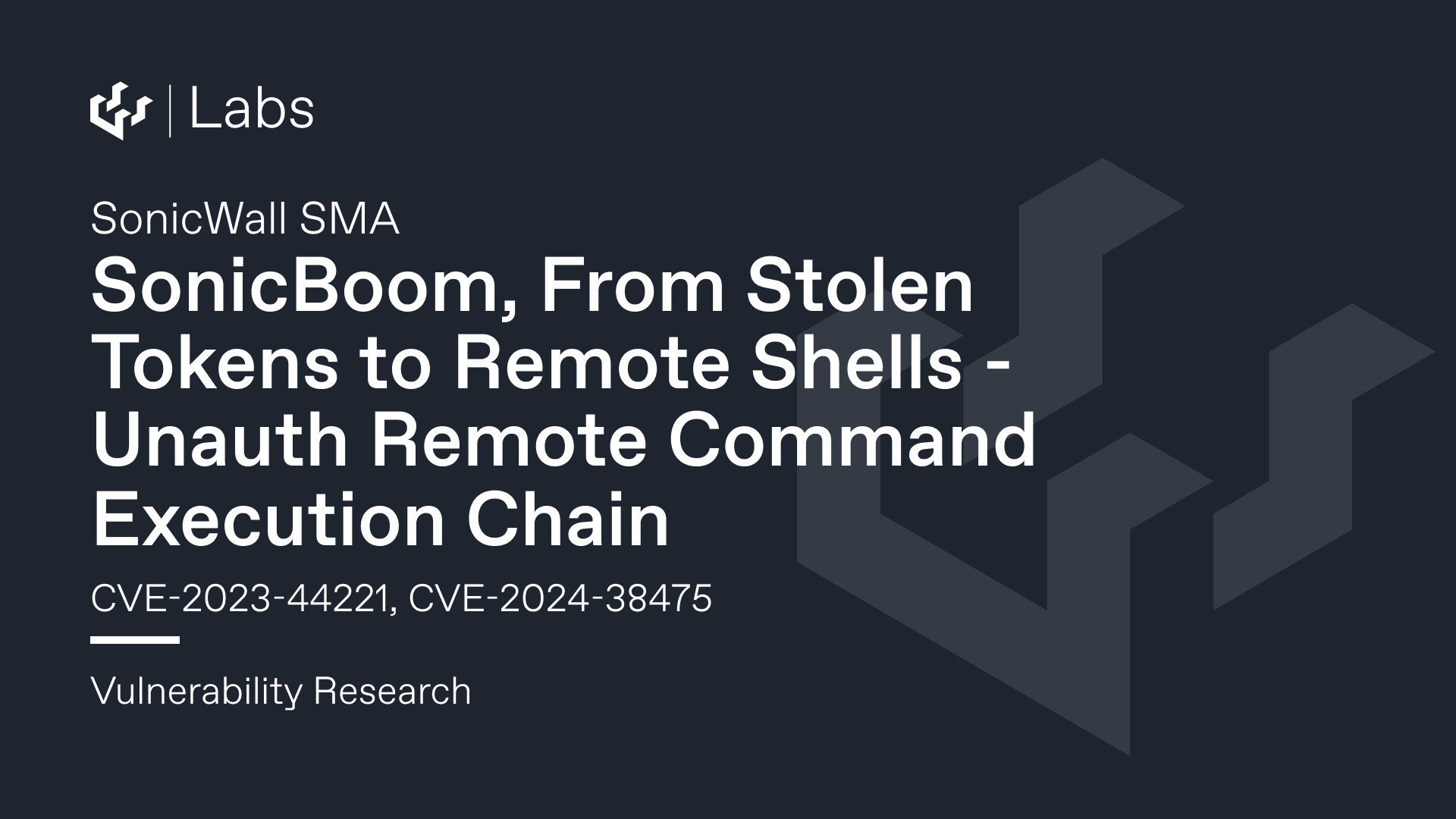 SonicBoom, From Stolen Tokens to Remote Shells – SonicWall SMA (CVE-2023-44221, CVE-2024-38475)